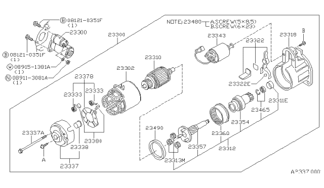 1994 Nissan Hardbody Pickup (D21) Starter Motor Diagram 3