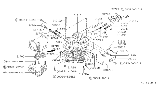 1986 Nissan Hardbody Pickup (D21) Control Valve (ATM) Diagram 2