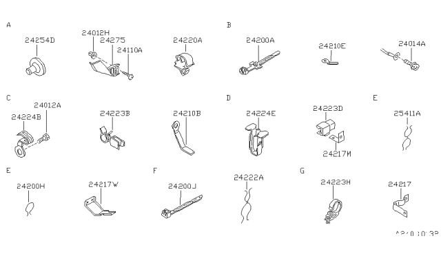 1989 Nissan Hardbody Pickup (D21) Grommet Diagram for 24267-09G00