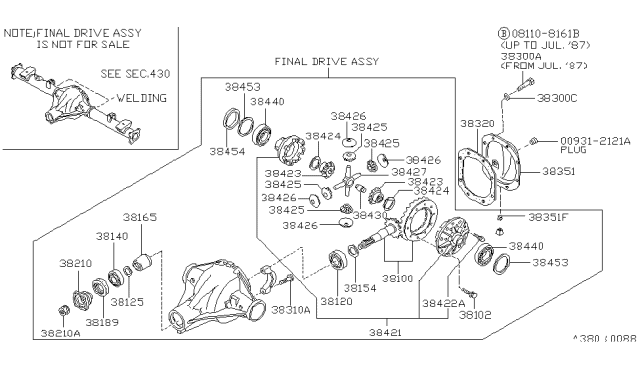 1992 Nissan Hardbody Pickup (D21) Rear Final Drive Diagram 2