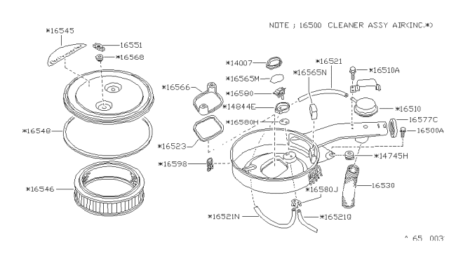 1989 Nissan Hardbody Pickup (D21) Air Cleaner Diagram 5