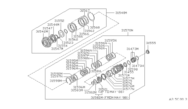 1987 Nissan Hardbody Pickup (D21) Plate-Retaining Diagram for 31537-41X69