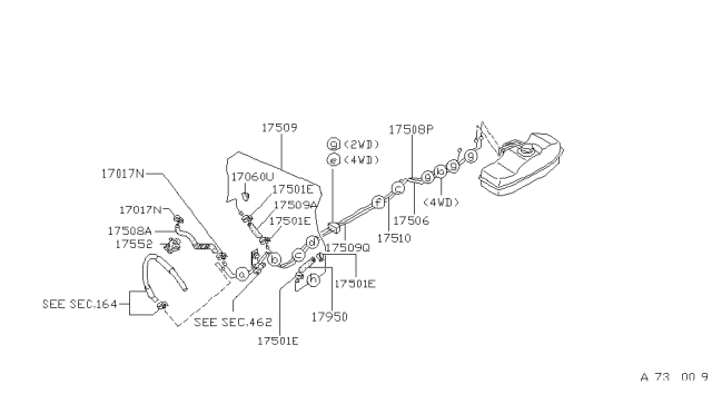 1994 Nissan Hardbody Pickup (D21) Fuel Piping Diagram 5