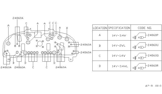 1994 Nissan Hardbody Pickup (D21) Instrument Meter & Gauge Diagram 4