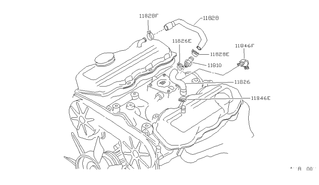 1986 Nissan Hardbody Pickup (D21) Crankcase Ventilation Diagram 1