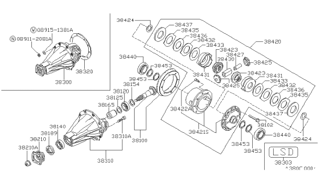 1994 Nissan Hardbody Pickup (D21) Rear Final Drive Diagram 6