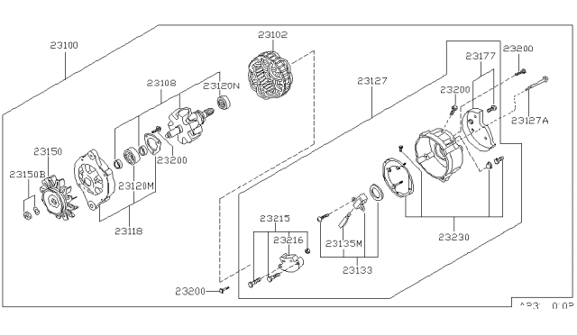 1992 Nissan Hardbody Pickup (D21) Alternator Diagram 2