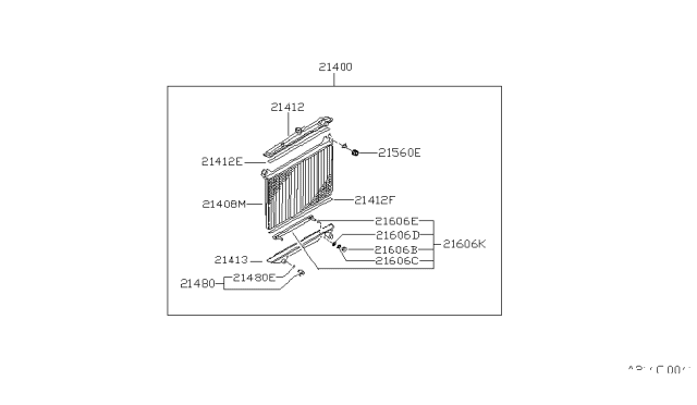 1993 Nissan Hardbody Pickup (D21) Radiator,Shroud & Inverter Cooling Diagram 8