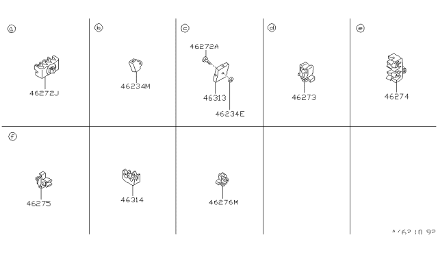 1989 Nissan Hardbody Pickup (D21) Brake Piping & Control Diagram 1