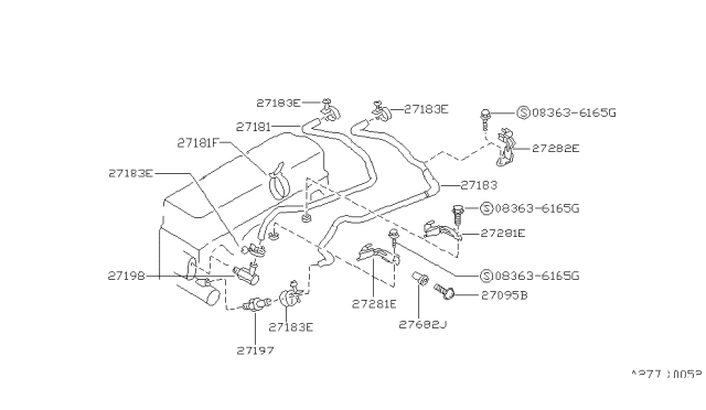 1994 Nissan Hardbody Pickup (D21) Piping Diagram 1