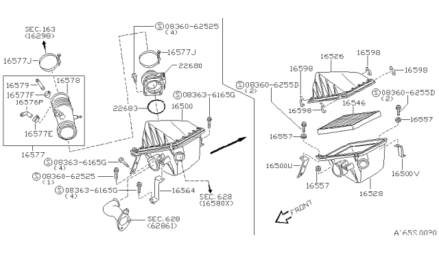 1994 Nissan Hardbody Pickup (D21) Air Cleaner Diagram 3