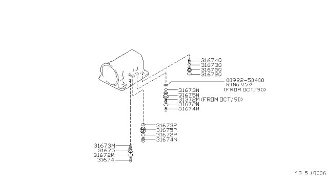 1993 Nissan Hardbody Pickup (D21) Clutch & Band Servo Diagram 1