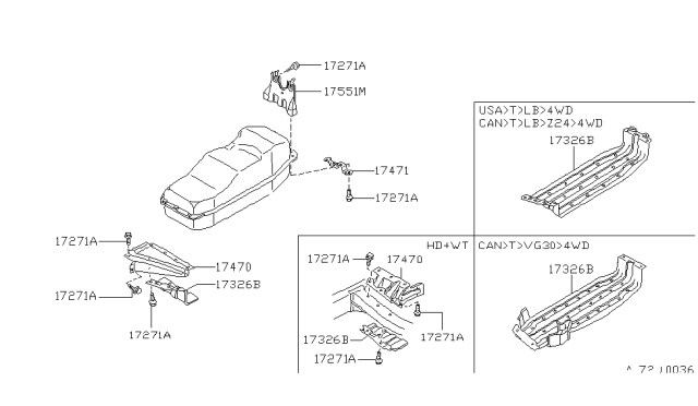 1993 Nissan Hardbody Pickup (D21) Fuel Tank Diagram 1