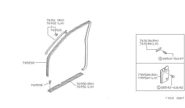 1992 Nissan Hardbody Pickup (D21) Body Side Trimming Diagram 3