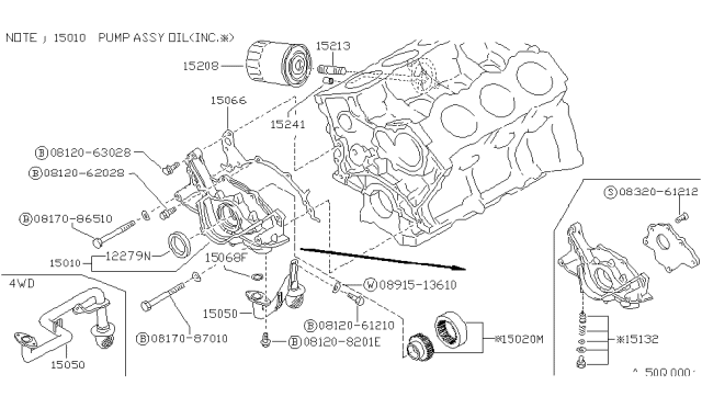 1989 Nissan Hardbody Pickup (D21) Lubricating System Diagram 3