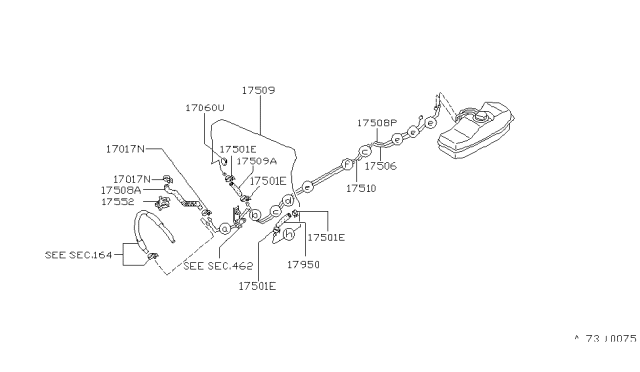 1994 Nissan Hardbody Pickup (D21) Fuel Piping Diagram 4