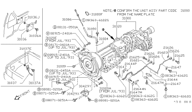 1994 Nissan Hardbody Pickup (D21) Bolt Hex Diagram for 08171-0601A