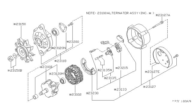1990 Nissan Hardbody Pickup (D21) Alternator Diagram 4