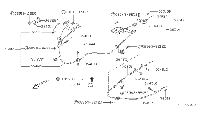 1994 Nissan Hardbody Pickup (D21) Parking Brake Control Diagram 1