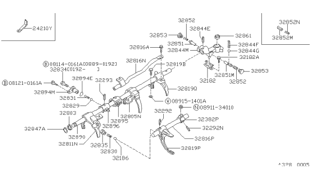 1989 Nissan Hardbody Pickup (D21) Transmission Shift Control Diagram 11