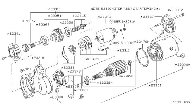 1990 Nissan Hardbody Pickup (D21) Starter Motor Diagram 2