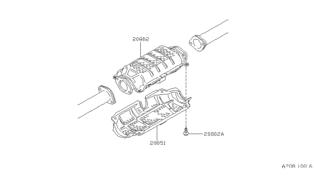 1987 Nissan Hardbody Pickup (D21) Catalyst Converter,Exhaust Fuel & URE In Diagram 3