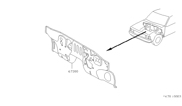 1987 Nissan Hardbody Pickup (D21) Dash Panel & Fitting Diagram