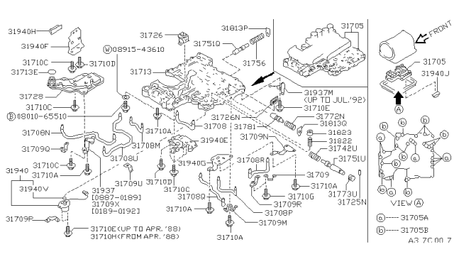 1991 Nissan Hardbody Pickup (D21) Control Valve (ATM) Diagram 2