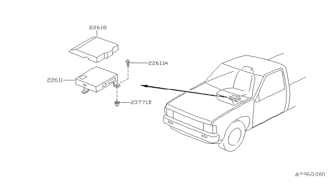 1992 Nissan Hardbody Pickup (D21) Engine Control Unit Assembly Diagram for 23710-86G18