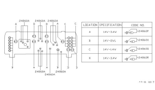 1994 Nissan Hardbody Pickup (D21) Instrument Meter & Gauge Diagram 3