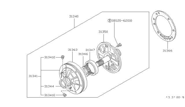 1988 Nissan Hardbody Pickup (D21) Engine Oil Pump Diagram 1