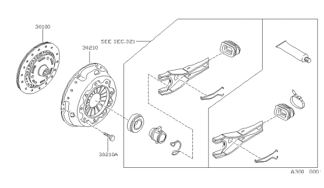 1988 Nissan Hardbody Pickup (D21) Cover Clutch Diagram for 30210-01G00