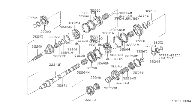 1990 Nissan Hardbody Pickup (D21) Transmission Gear Diagram 12