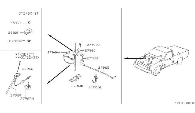 1994 Nissan Hardbody Pickup (D21) Audio & Visual Diagram 1