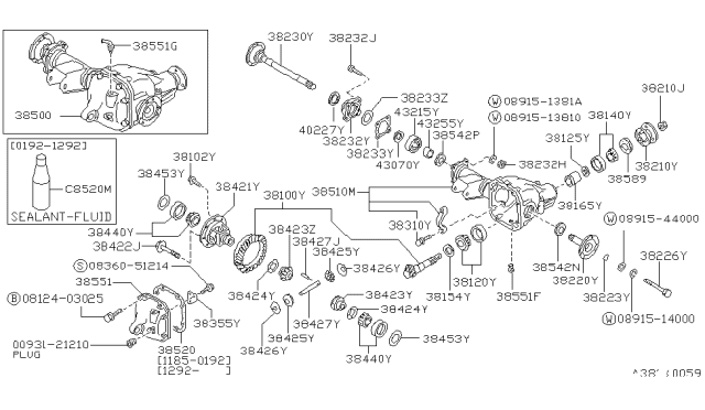 1989 Nissan Hardbody Pickup (D21) Seal Oil Diagram for 43252-H1010