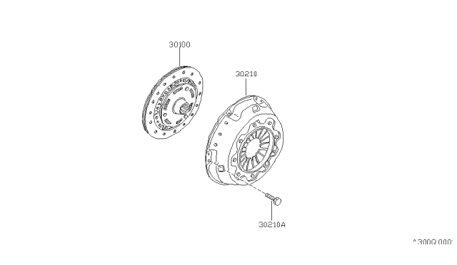 1993 Nissan Hardbody Pickup (D21) Clutch Cover,Disc & Release Parts Diagram 2