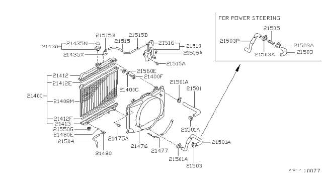 1988 Nissan Hardbody Pickup (D21) Radiator,Shroud & Inverter Cooling Diagram 4