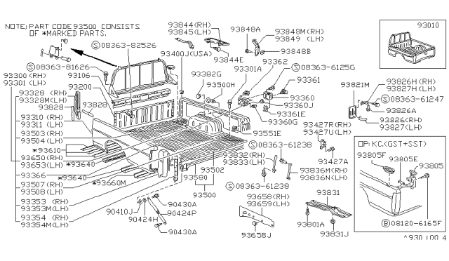 1986 Nissan Hardbody Pickup (D21) Plug Diagram for 01658-01011