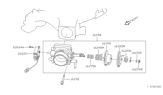 1994 Nissan Hardbody Pickup (D21) Throttle Chamber Diagram 2