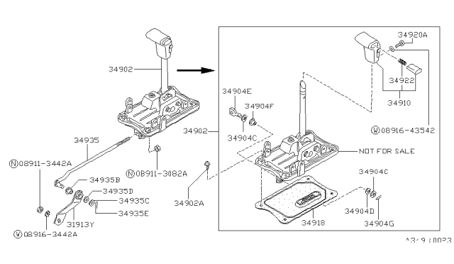 1987 Nissan Hardbody Pickup (D21) Auto Transmission Control Device Diagram 1