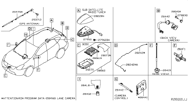 2017 Nissan Rogue US Make Audio & Visual Diagram 1