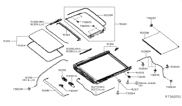 2015 Nissan Rogue Sun Roof Parts Diagram