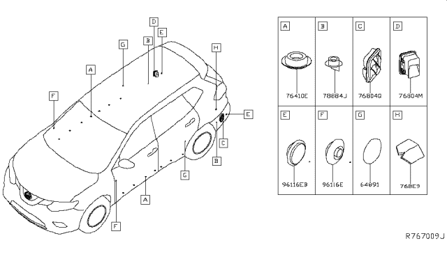 2018 Nissan Rogue Drafter-Air Diagram for 76804-2DZ0B