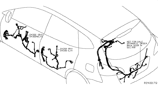 2018 Nissan Rogue Harness-Front Door,RH Diagram for 24124-9TG2E