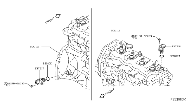 2015 Nissan Rogue Distributor & Ignition Timing Sensor Diagram