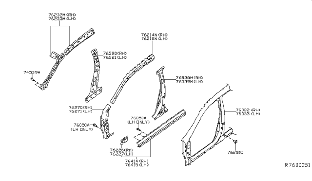 2019 Nissan Rogue Body Side Panel Diagram 1