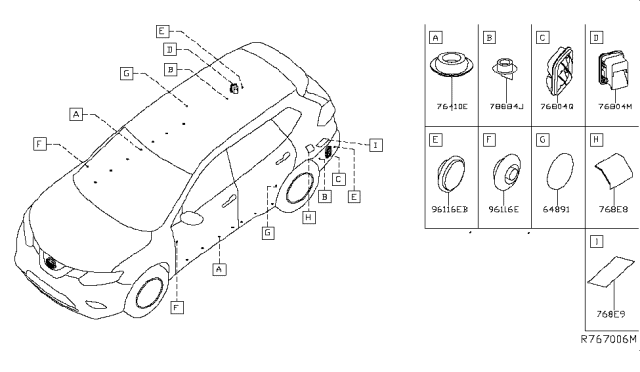 2017 Nissan Rogue Body Side Fitting Diagram 4