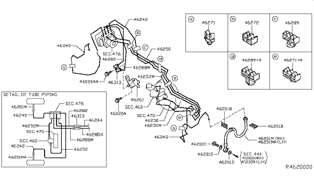 2018 Nissan Rogue US Make Brake Piping & Control Diagram 3