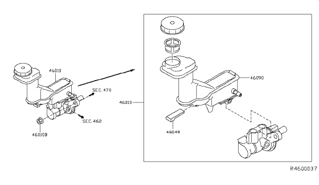 2017 Nissan Rogue Brake Master Cylinder Diagram