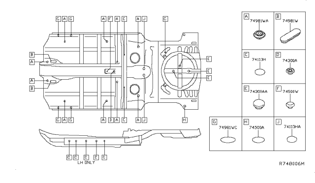 2019 Nissan Rogue US Make Floor Fitting Diagram 2